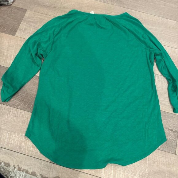 CHICOS SIZE 2 MEDIUM GREEN LIGHTWEIGHT BLOUSE SHIRT - Picture 9 of 9